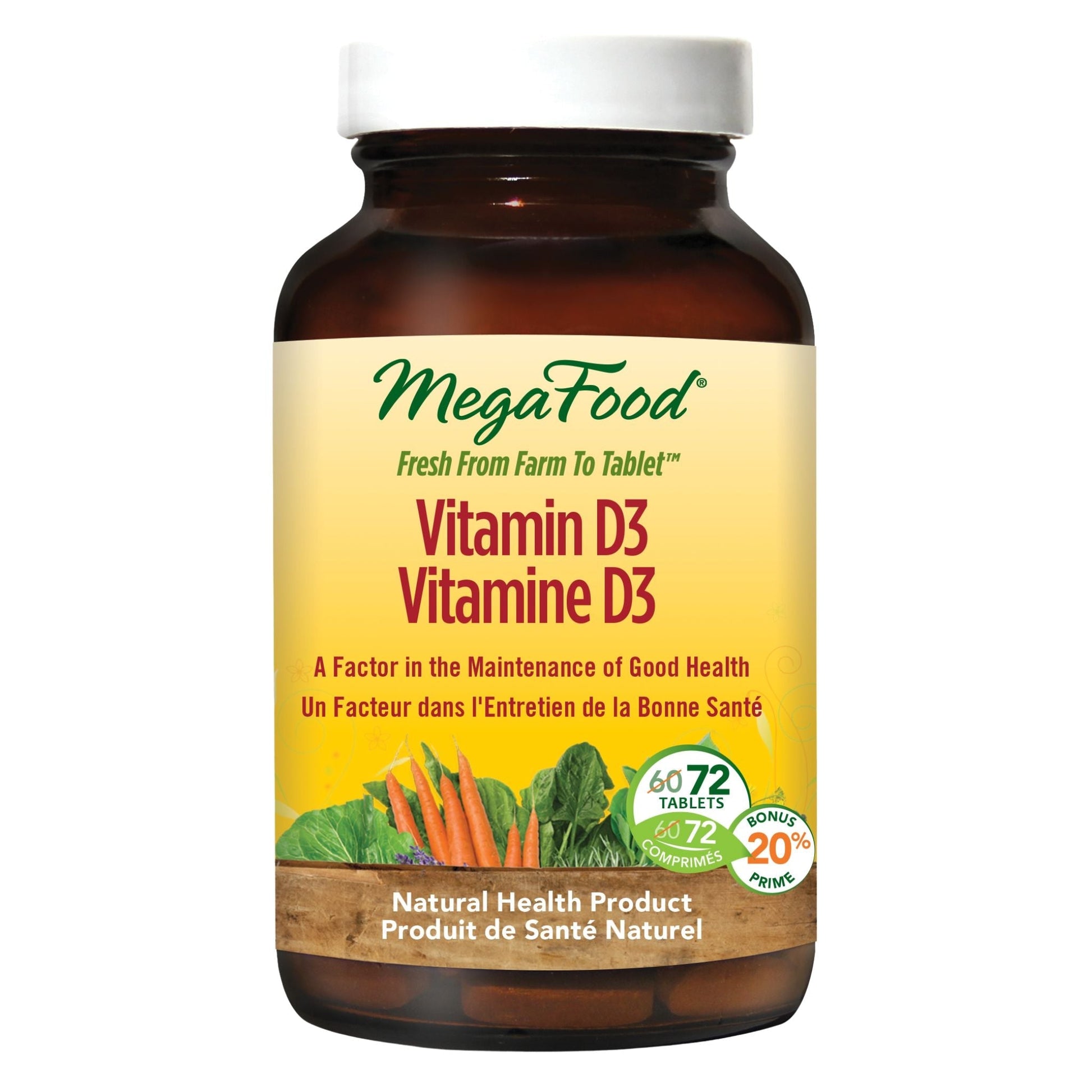 MegaFood Vitamin D 72 Tablets