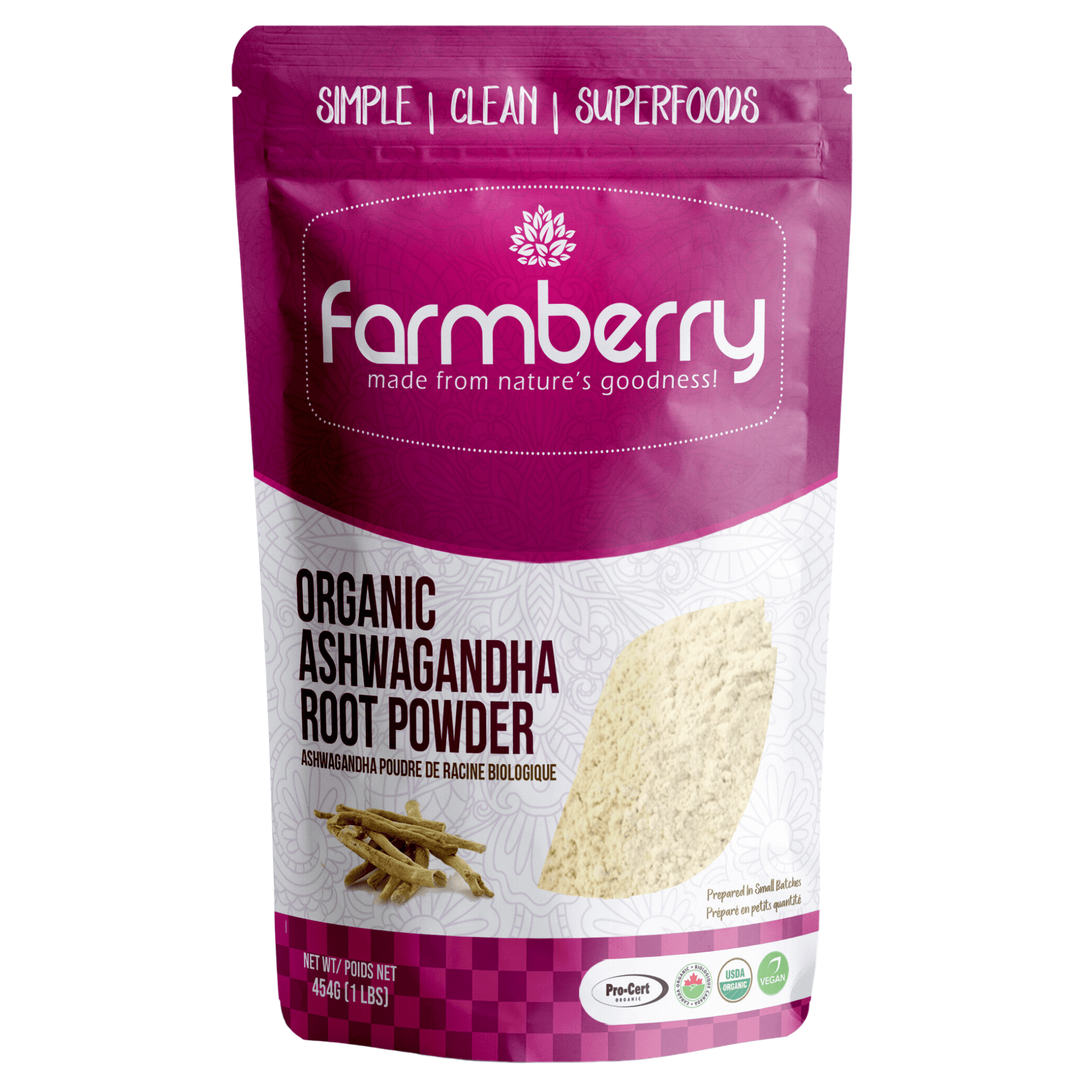 Farmberry Organic Ashwagandha Powder 454g