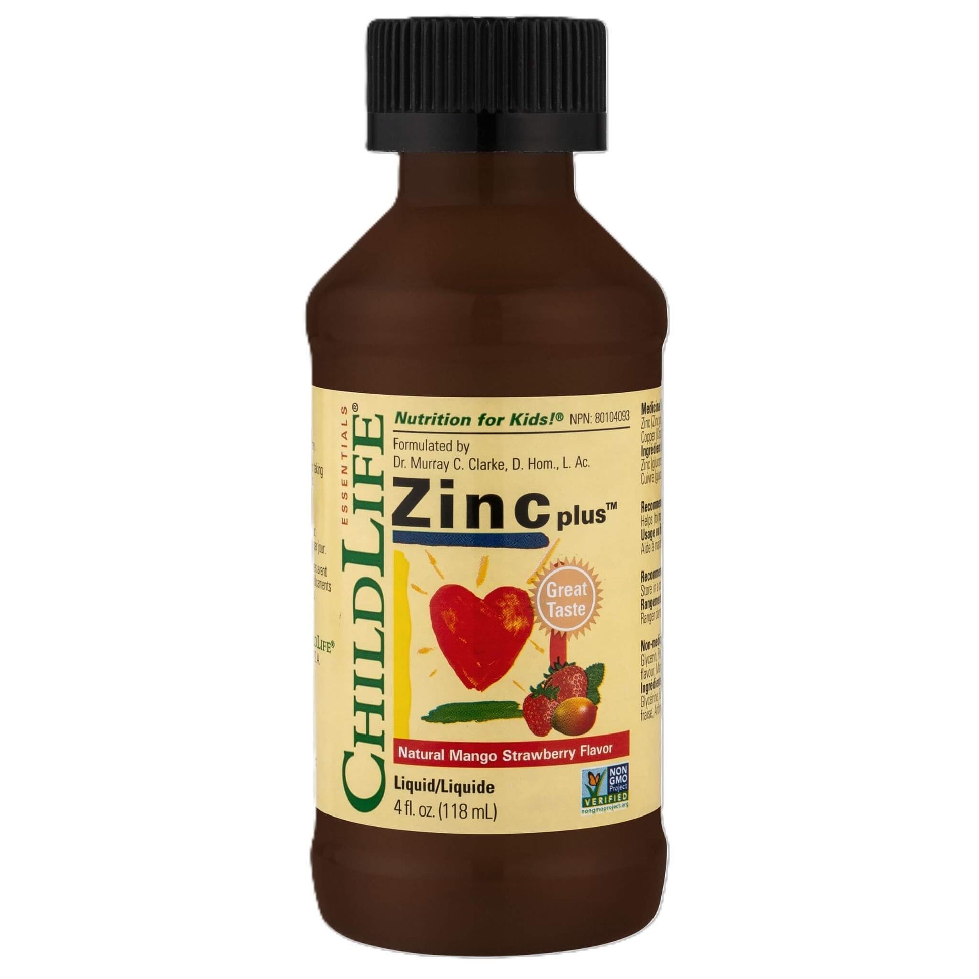 ChildLife Essentials Zinc Plus Natural Mango Strawberry Flavour 118ml - Support Immune System, Maintain Strong Defenses And Overall Health, Promote Healthy Mineral Balance, Great Taste That Comes In Liquid Form