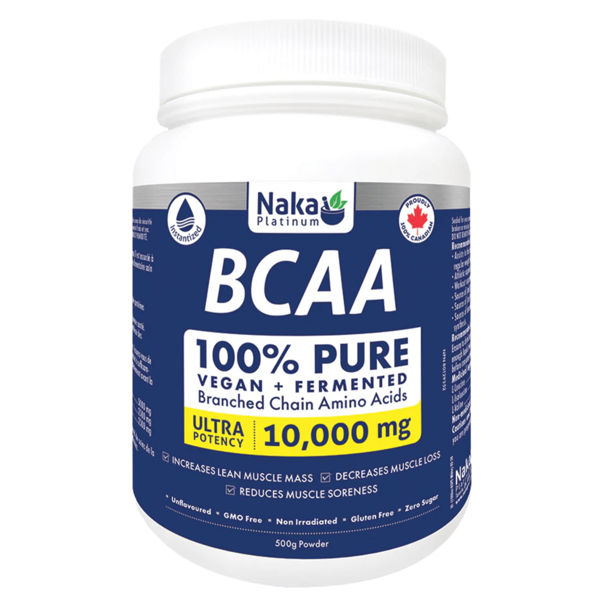Naka Platinum PRO BCAA 10000mg 500g - Promotes Lean Muscle Mass and Strength, Reduces Post-Workout Muscle Soreness and Fatigue, Prevents Muscle Loss During Intense Training