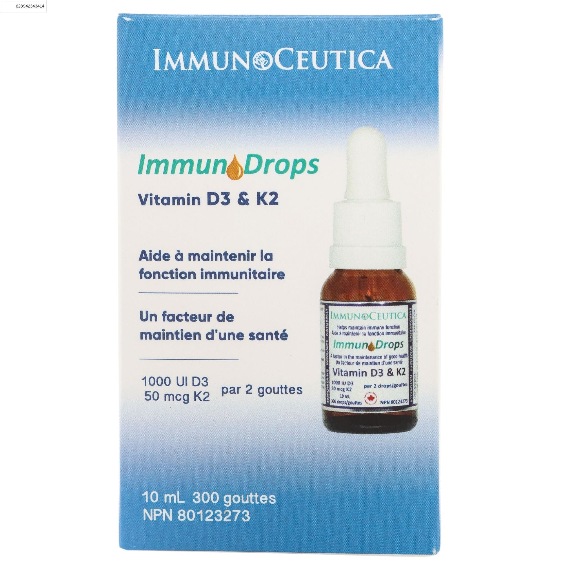 ImmunoCeutica ImmunoDrops Vitamin D3-K2 10ml
