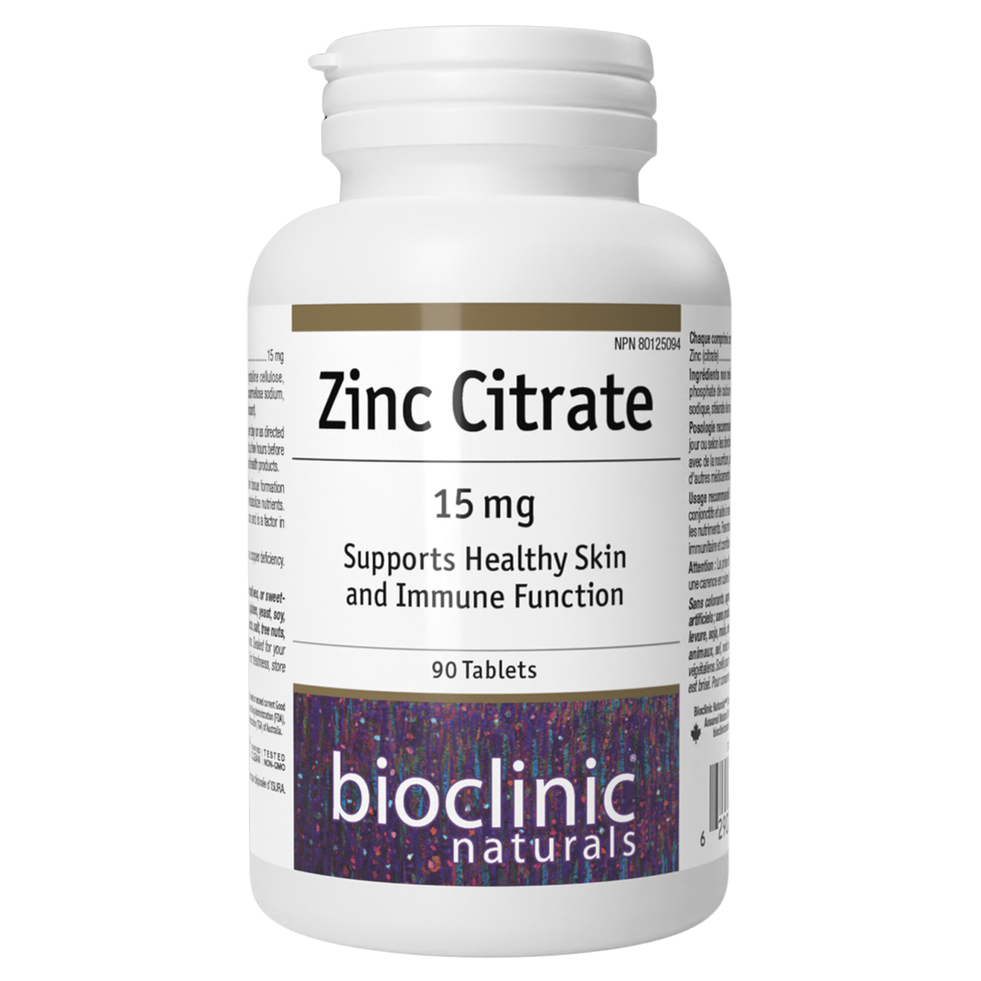 Bioclinics Naturals Zinc Citrate 15mg 90 Tablets