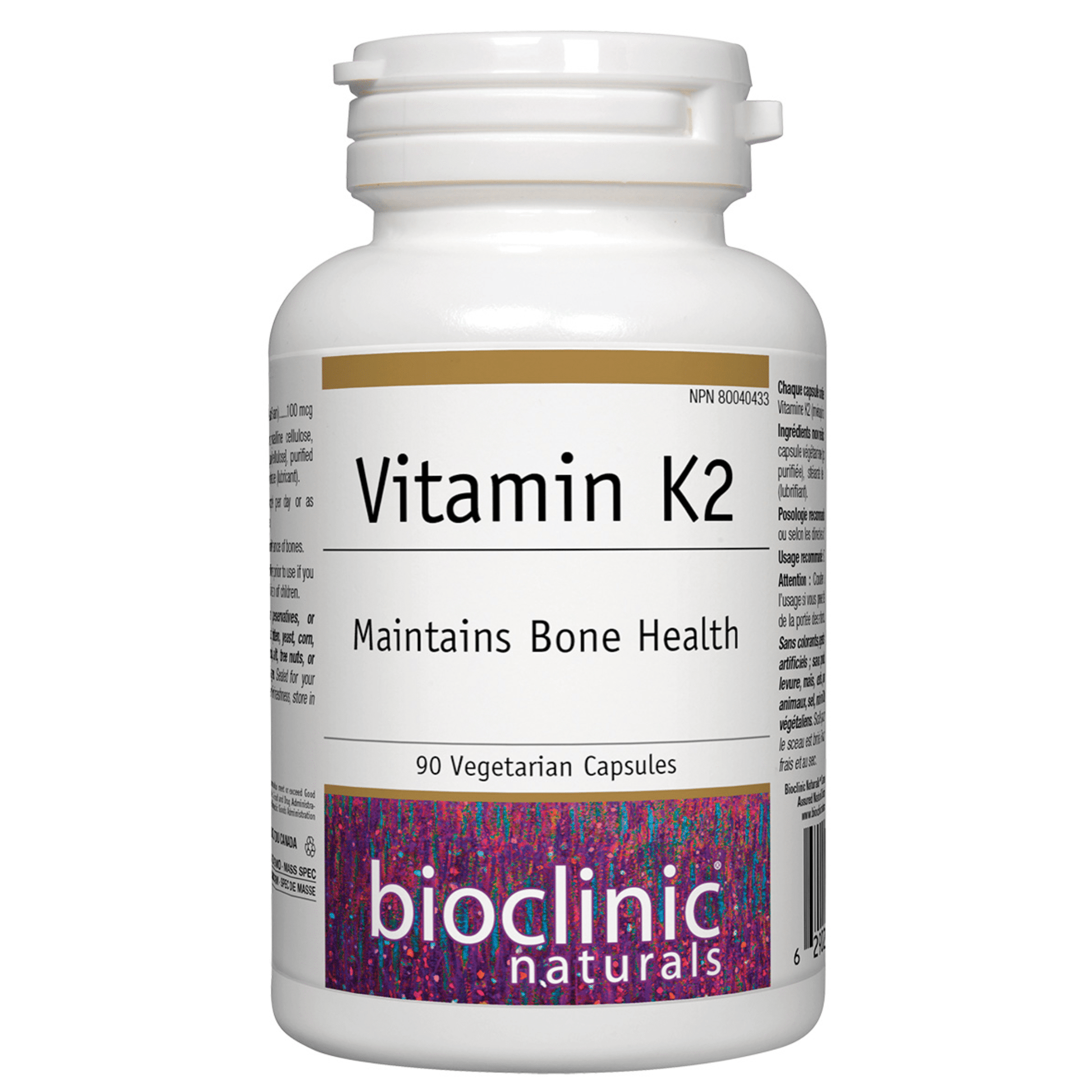 Bioclinic Naturals Vitamin K2, 100 mcg 90 Vegan Capsules