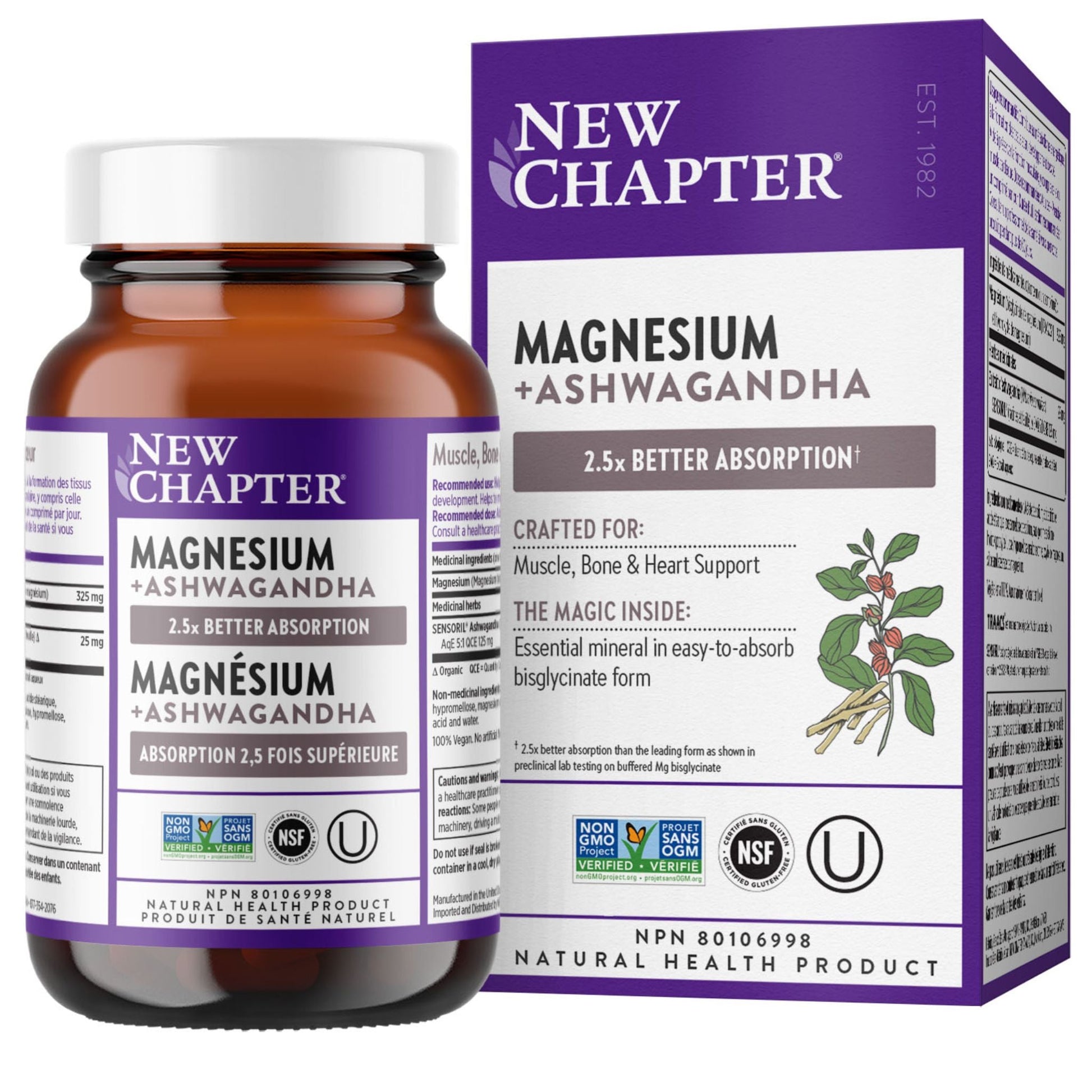 New Chapter Magnesium + Ashwagandha 30 Tablets