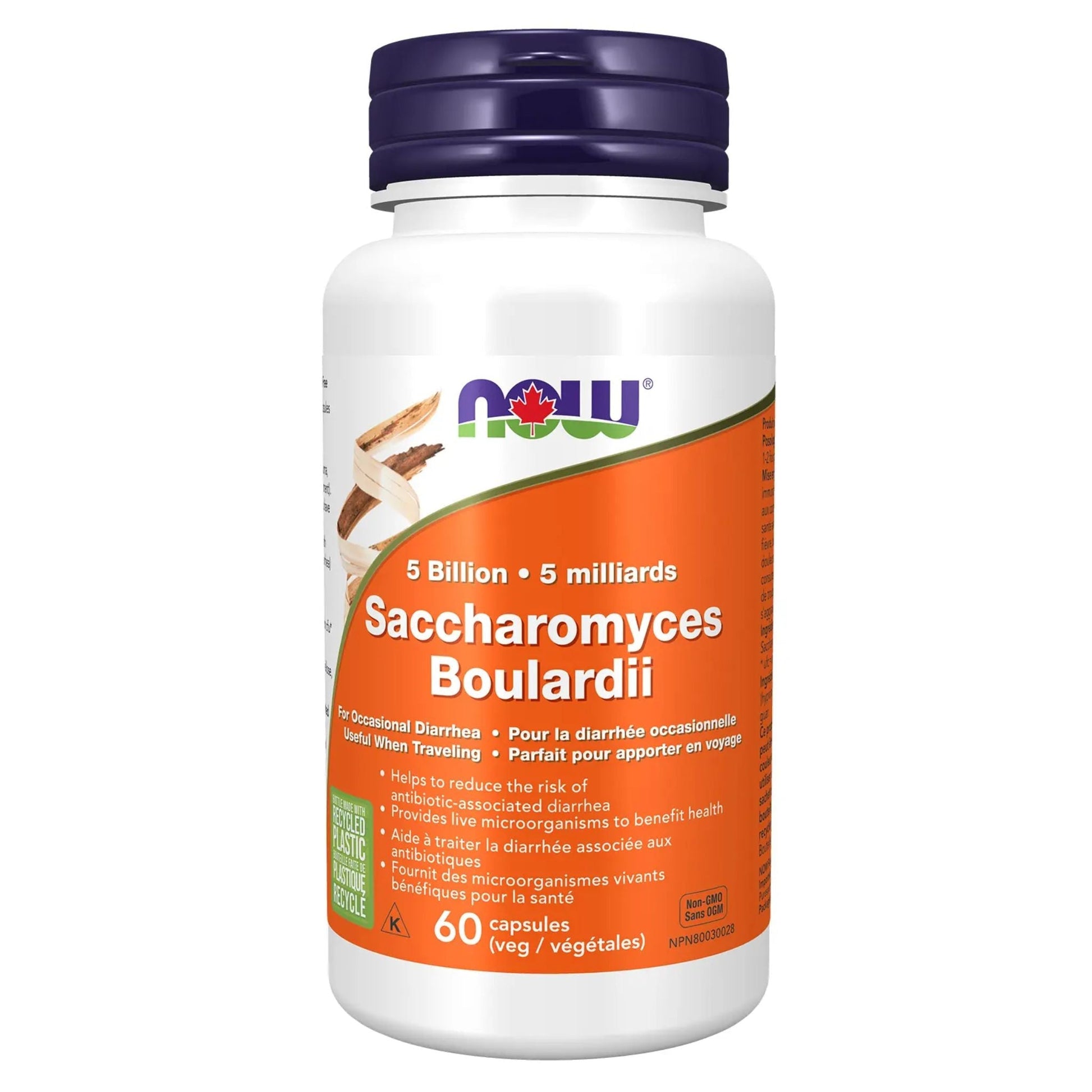 NOW Saccharomyces Boulardii 5 Billion 60 Vegetable Capsules