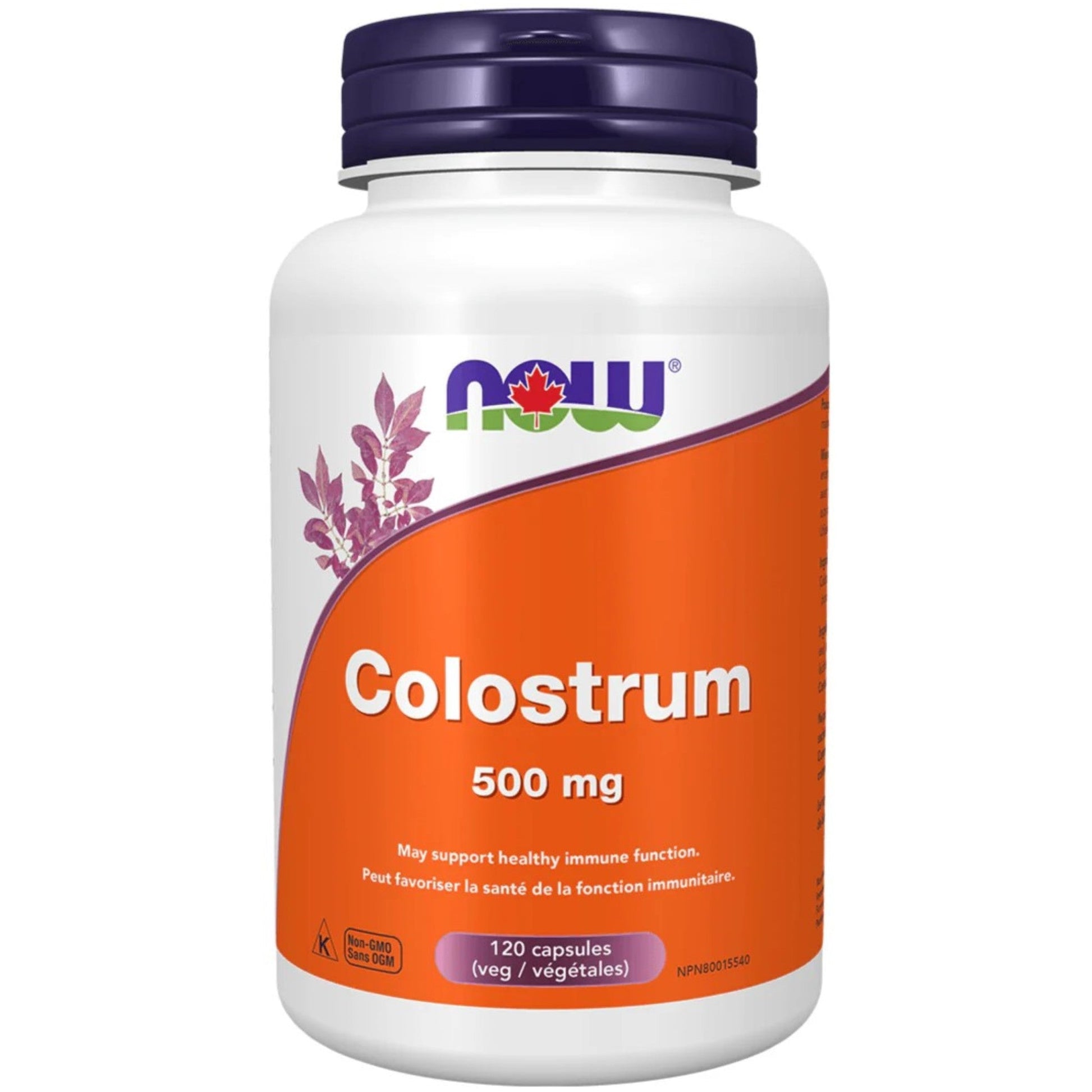NOW Colostrum 500mg 120 Capsules - Healthy Gastro-Intestinal & Immune Function, Naturally Occurring Active Proteins, Immunoglobulins and Lactoferrin
