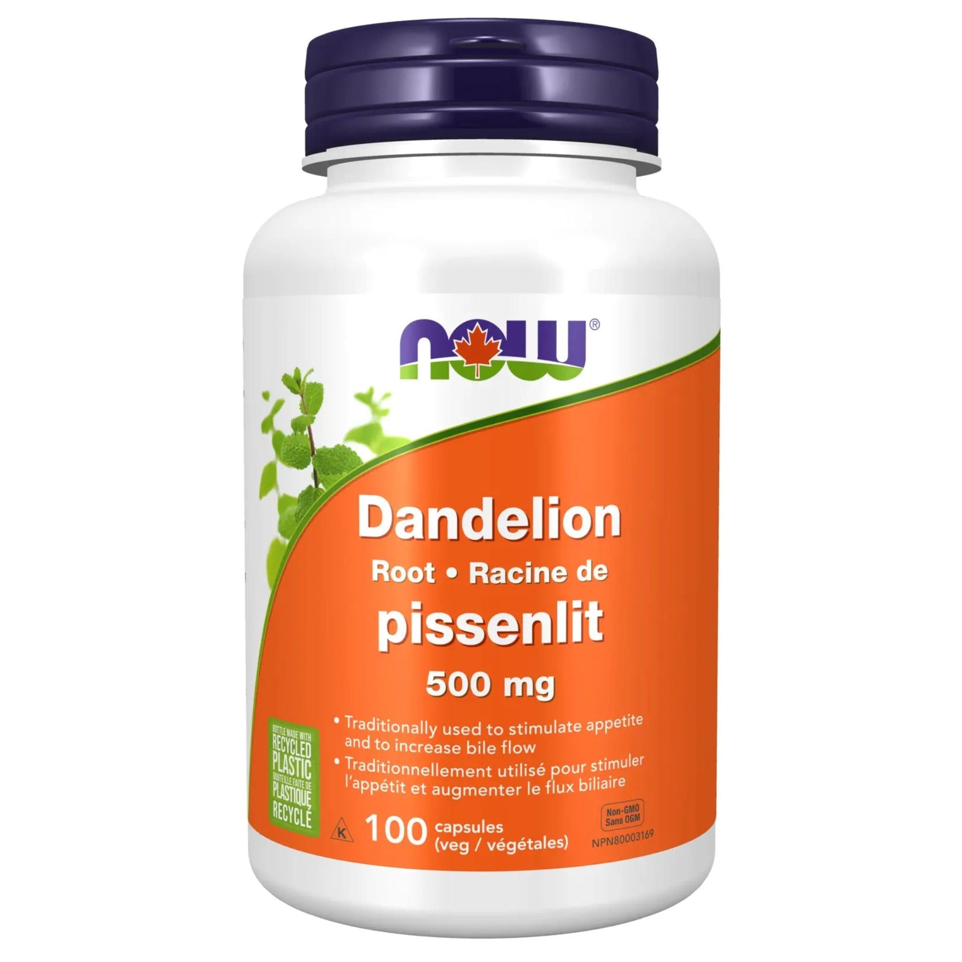NOW Dandelion Root 500mg 100 Vegetable Capsules