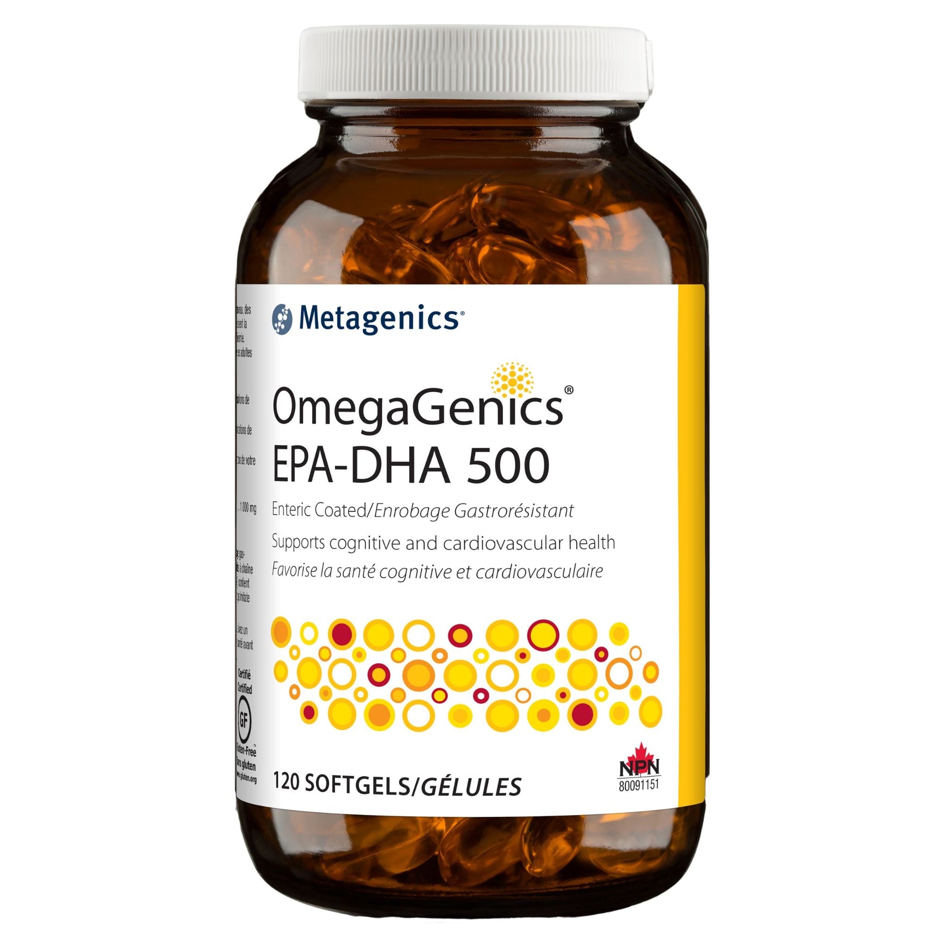 Metagenics OmegaGenics EPA-DHA 500 Lemon 120 Softgels