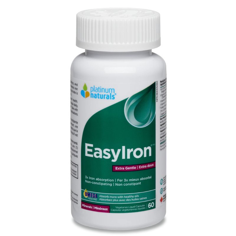 Platinum Naturals Prenatal EasyIron Gentle 60 Vegetarian Liquid Capsules
