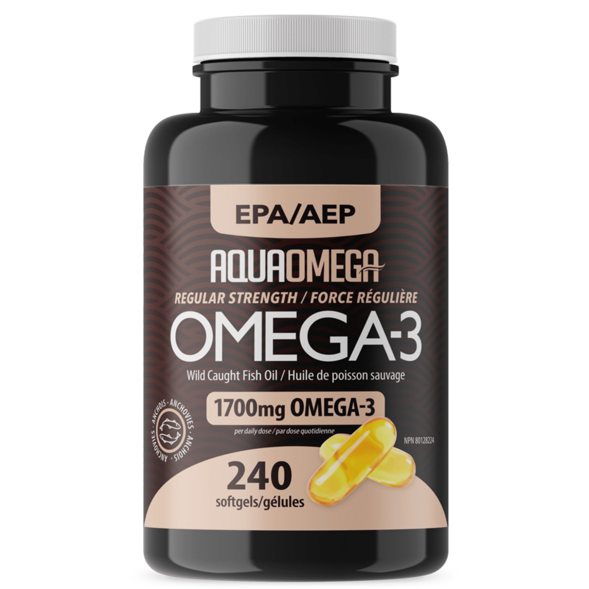 AquaOmega EPA Regular Strength 1700mg Omega-3, 240 Softgels - Supports Heart Health, Bone Frailty, Optimal Absorption, Reduce Inflammation, Suitable for Heart Related Conditions