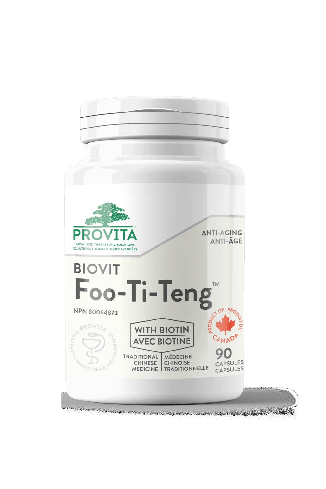Provita Biovit Foo-Ti-Teng 90 Vegan Capsules - Supports Hair, Skin, and Nail Health, Anti-aging Properties, Helps in Other Health Conditions