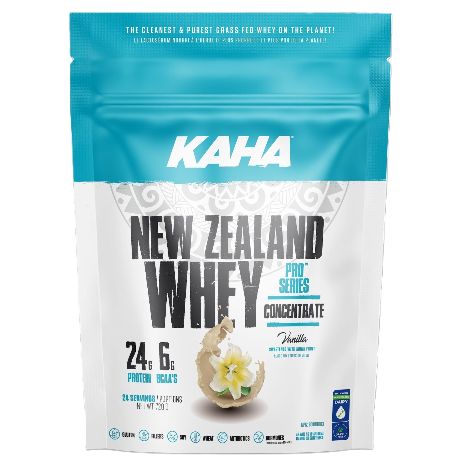 Kaha Nutrition New Zealand Whey Concentrate Vanilla 720g
