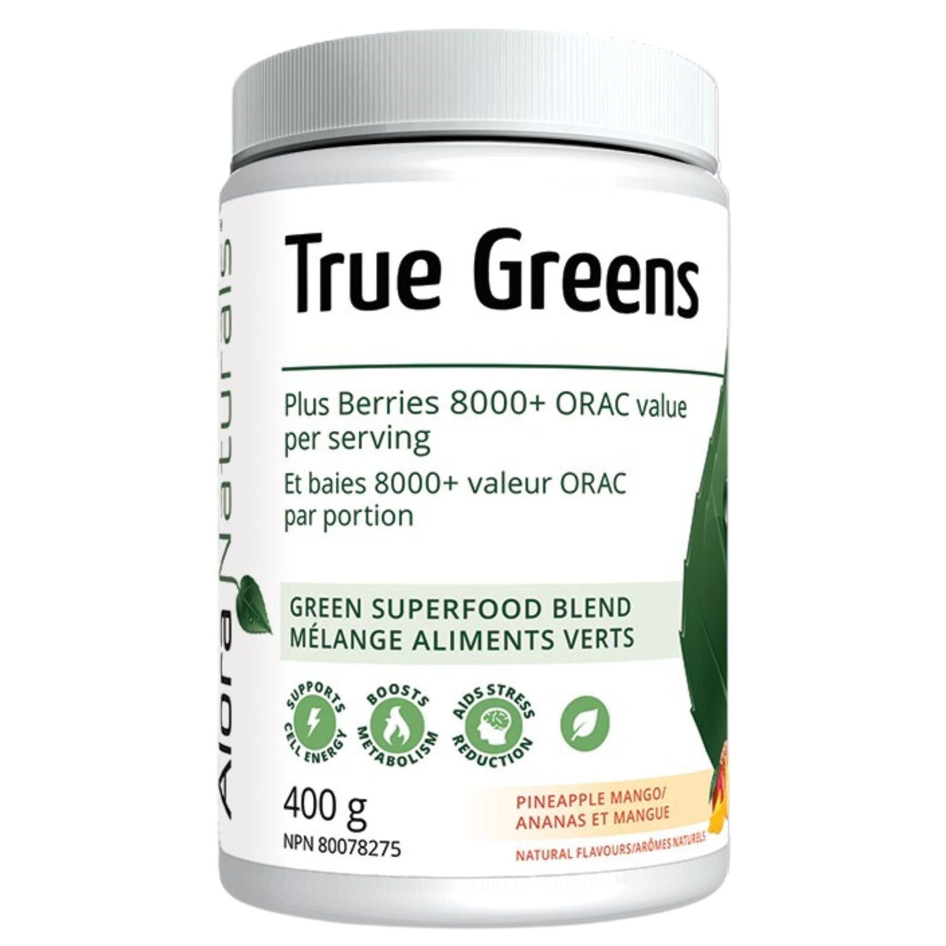 Alora Naturals True Greens Pineapple Mango 400g