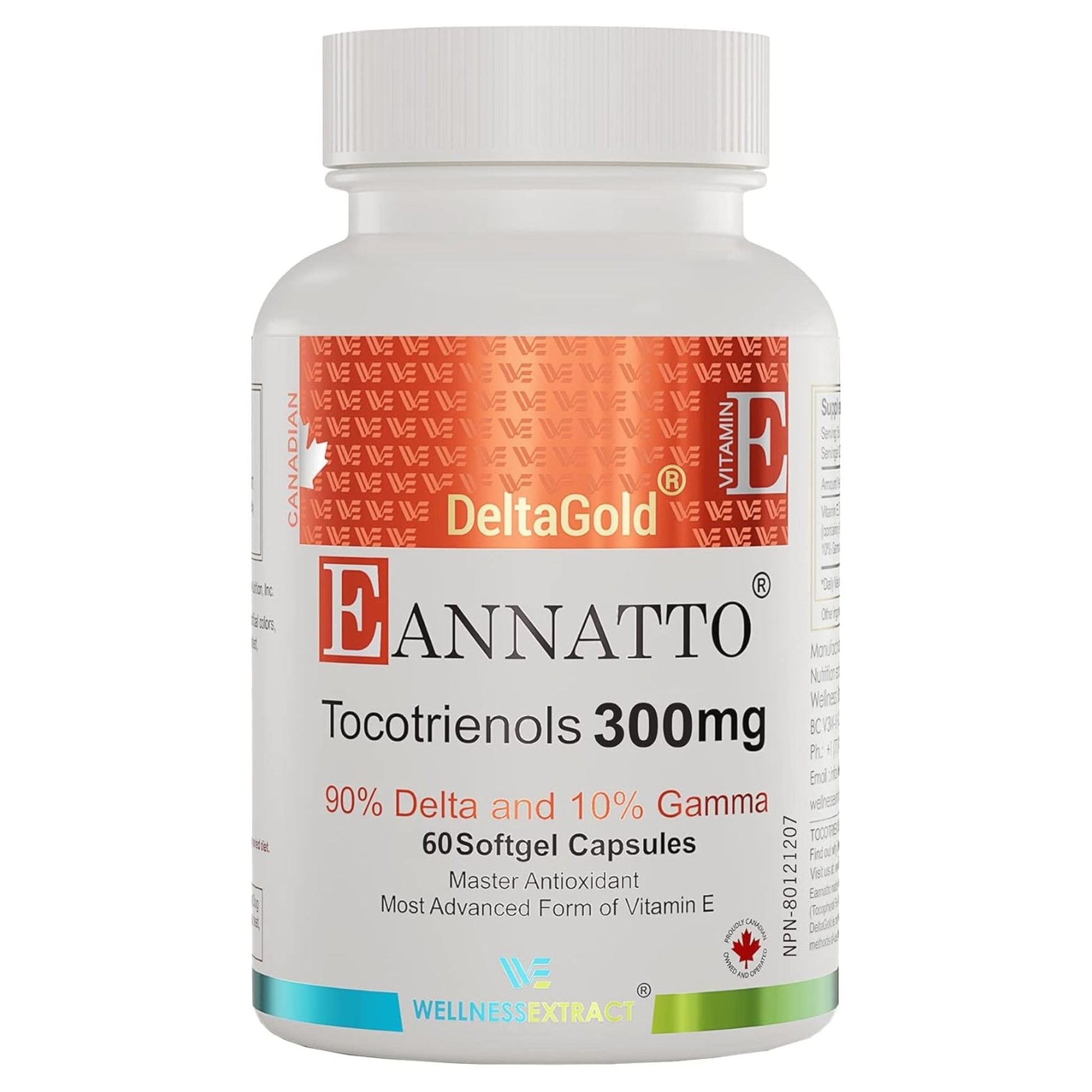 Wellness Extract Eannatto Tocotrienols 300mg 60 Softgels