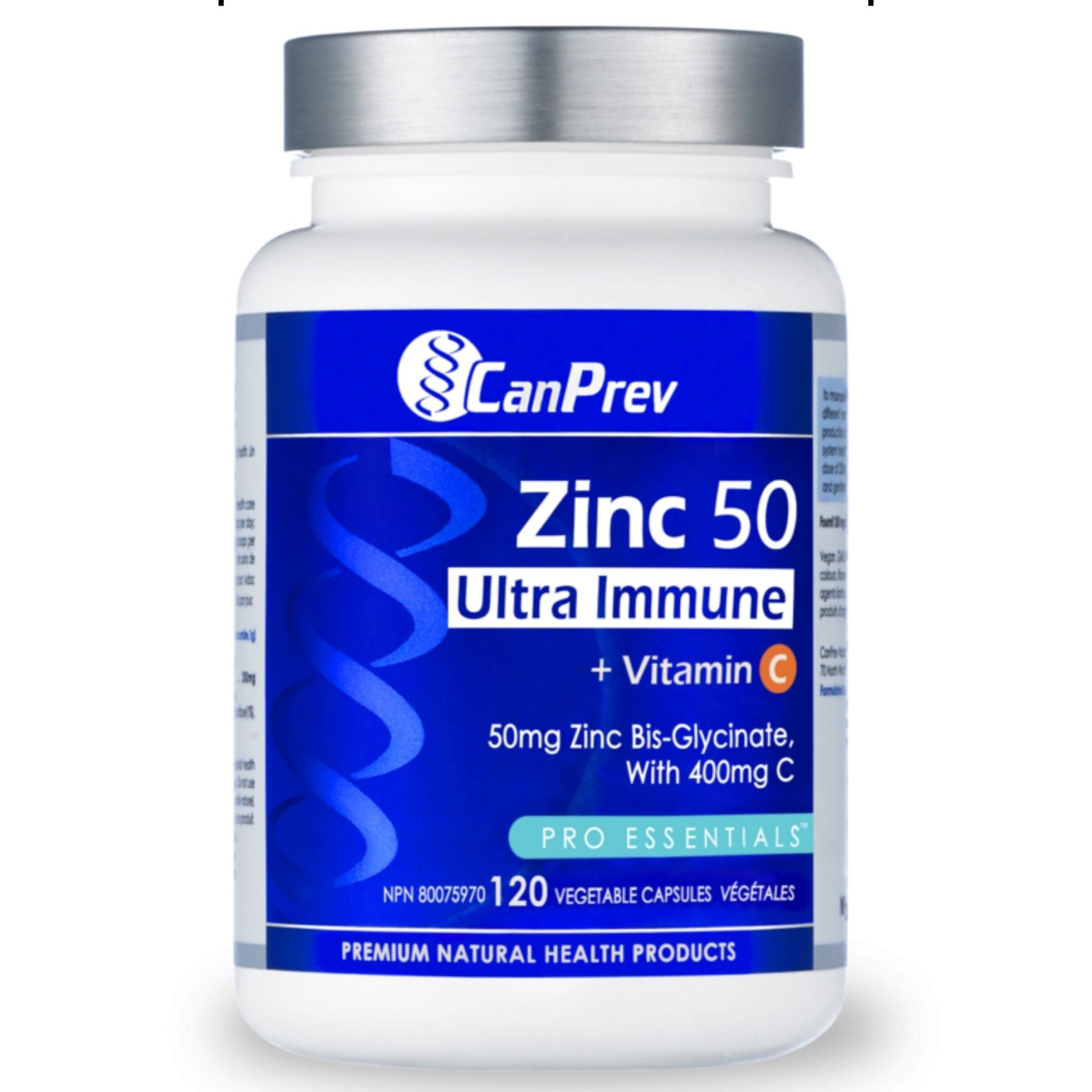 CanPrev Zinc 50 Ultra Immune + Vitamin C 120 Vegetable Capsules