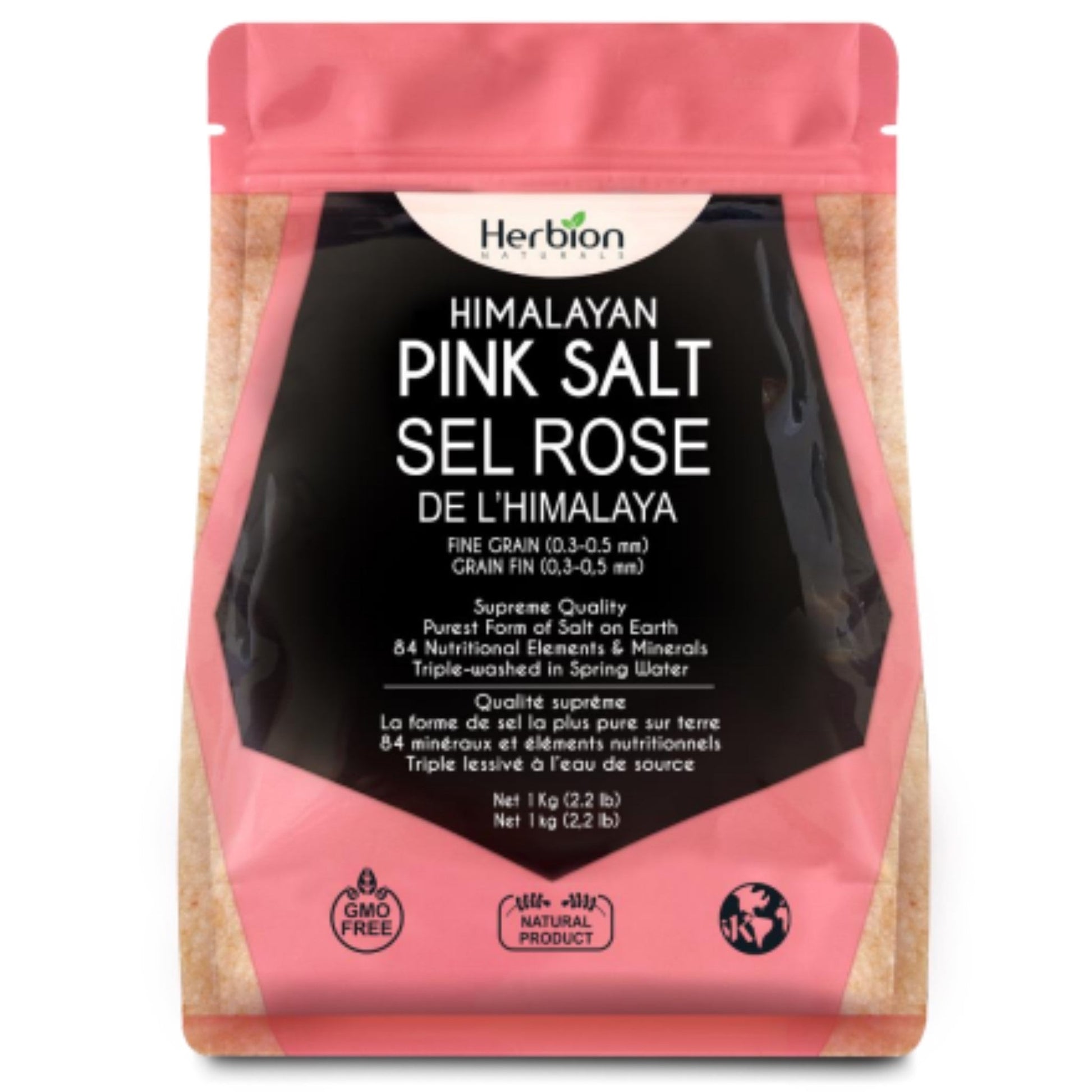 Herbion Himalayan Pink Salt 1kg - Rich In Trace Minerals, Possesses Highest Level Of Purity, Contains 84 Nutritional Elements, Minerals, And Electrolytes, Healthy Alternative To Table Salt