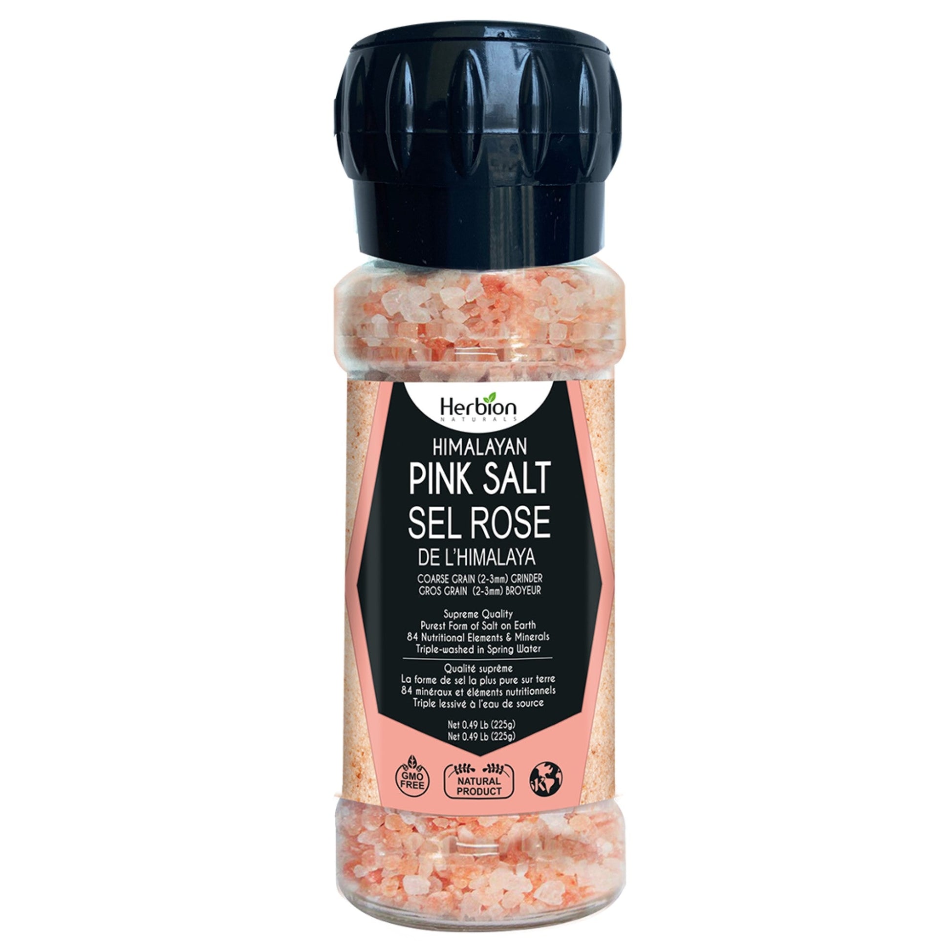 Herbion Himalayan Pink Salt Grinder 225g - Adds Gourmet Touch To Meals, Contains Clean And Pure Ingredients, Perfect Substitute For Ordinary Table Salt, Perfect For Adding Delicious Seasoning To Any Meal