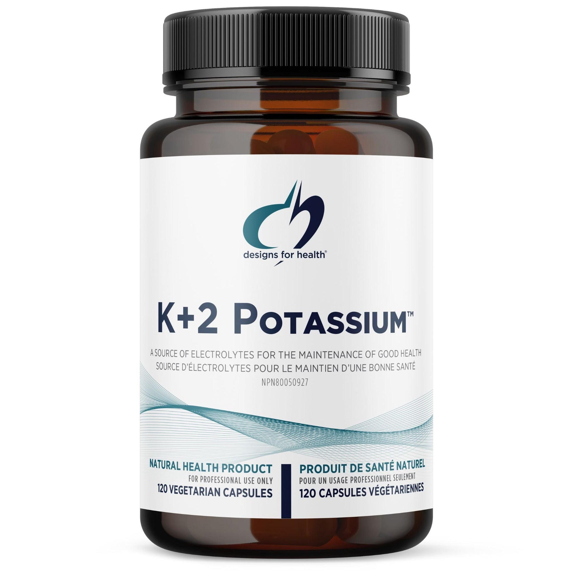 Designs for Health K+2 Potassium 120 Capsules - Provides Nutritional Support To Help Maintain Healthy Blood Pressure Levels, Enhanced Stability And Tolerability For Easier Use, Promotes Energy Production, And Cellular Function