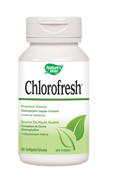 Nature's Way Chlorofresh Chlorophyllin Copper Complex (Internal Deodorant) - 90 Softgels - Nature's Source Inc