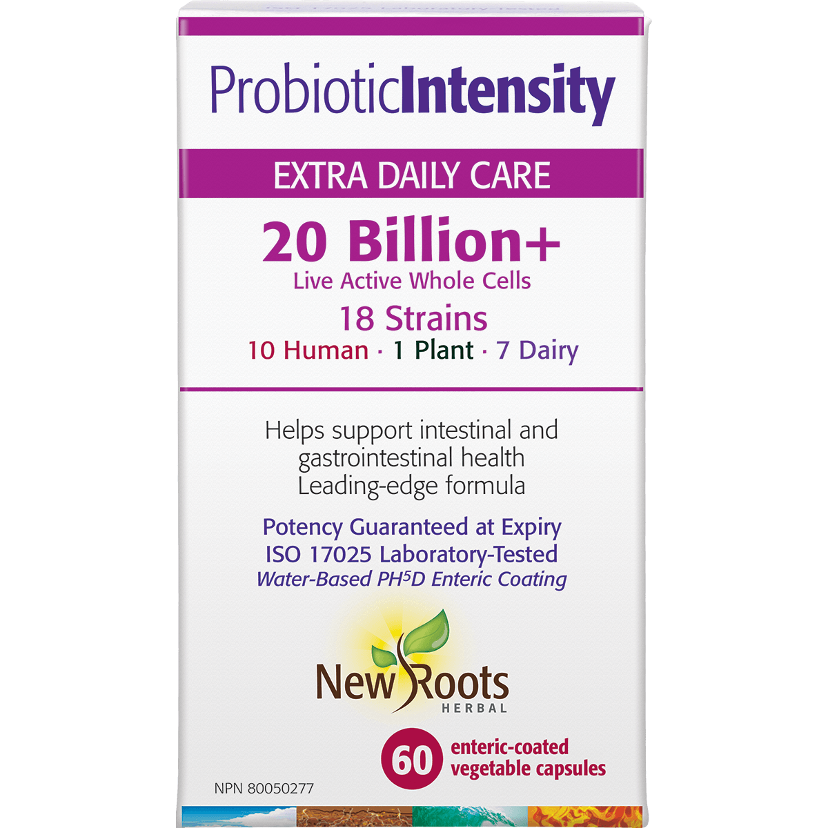 New Roots Herbal 20 Billion+ Probiotic Intensity - 60 Veg Capsules - Nature's Source Inc