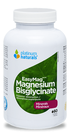 Platinum Naturals Easy Magnesium Bisglycinate 60 Softgels - Nature's Source Inc