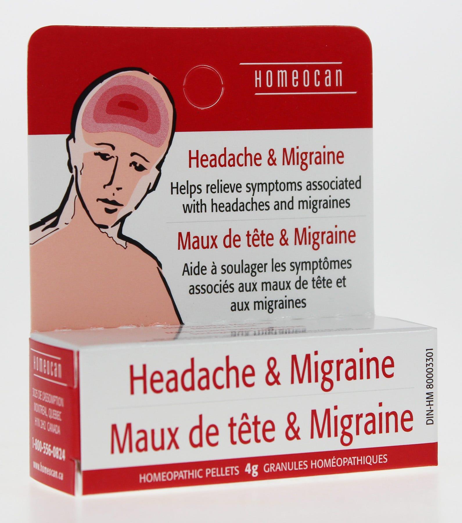 Homeocan Headache & Migraine Pellets 4 g - Nature's Source Inc