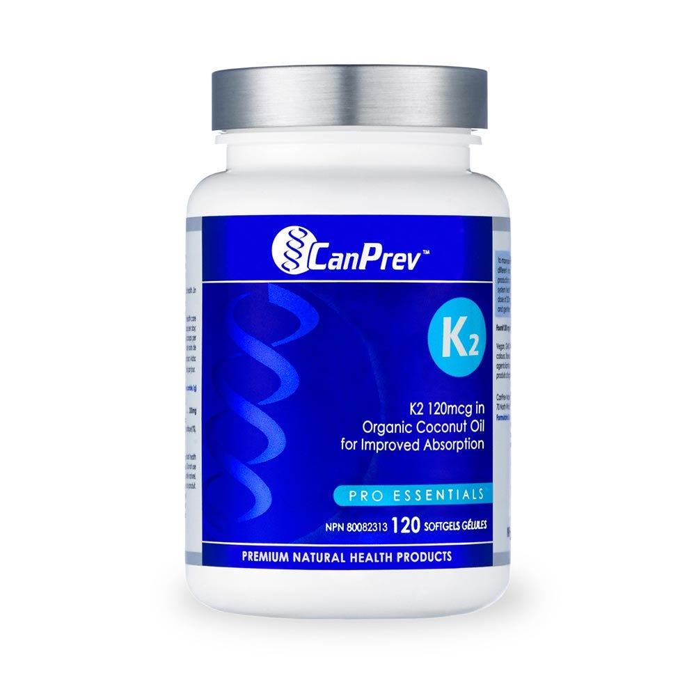 CanPrev K2 120mcg Organic Coconut Oil - 120 Softgels - Nature's Source Inc