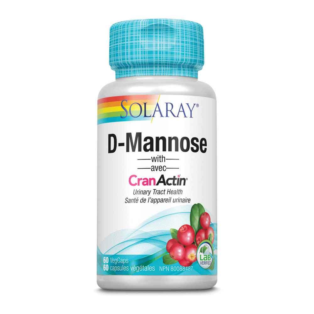 Solaray D - Mannose with avec CranActin 60 Vegan Capsules - Nature's Source Inc