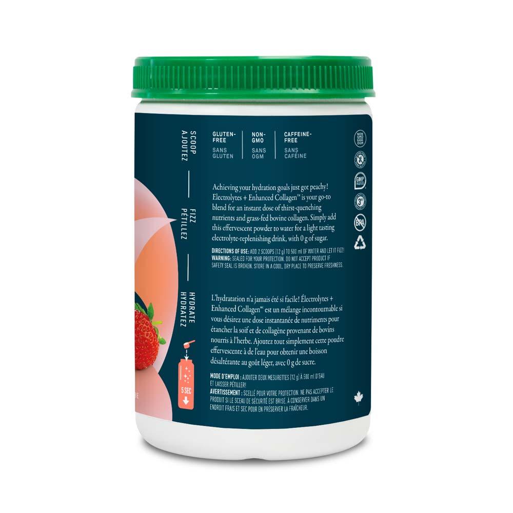 Organika Electrolytes + Collagen Strawberry Peach 360g - Nature's Source Inc