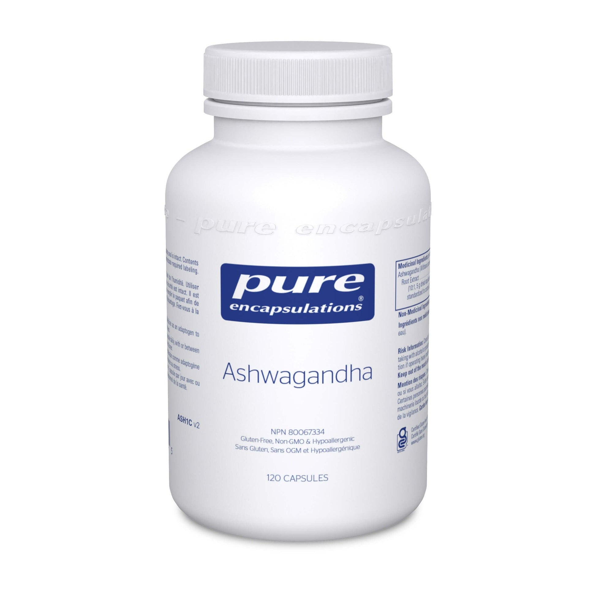 Pure Encapsulations Ashwagandha 120 Capsules - Support Cardiovascular, Immune, Joint Function And Thyroid, Provide Relief From Fatigue, Help To Counteract Effects Of Occasional Stress, Promote Healthy Glucose And Lipid Metabolism - Nature's Source Inc
