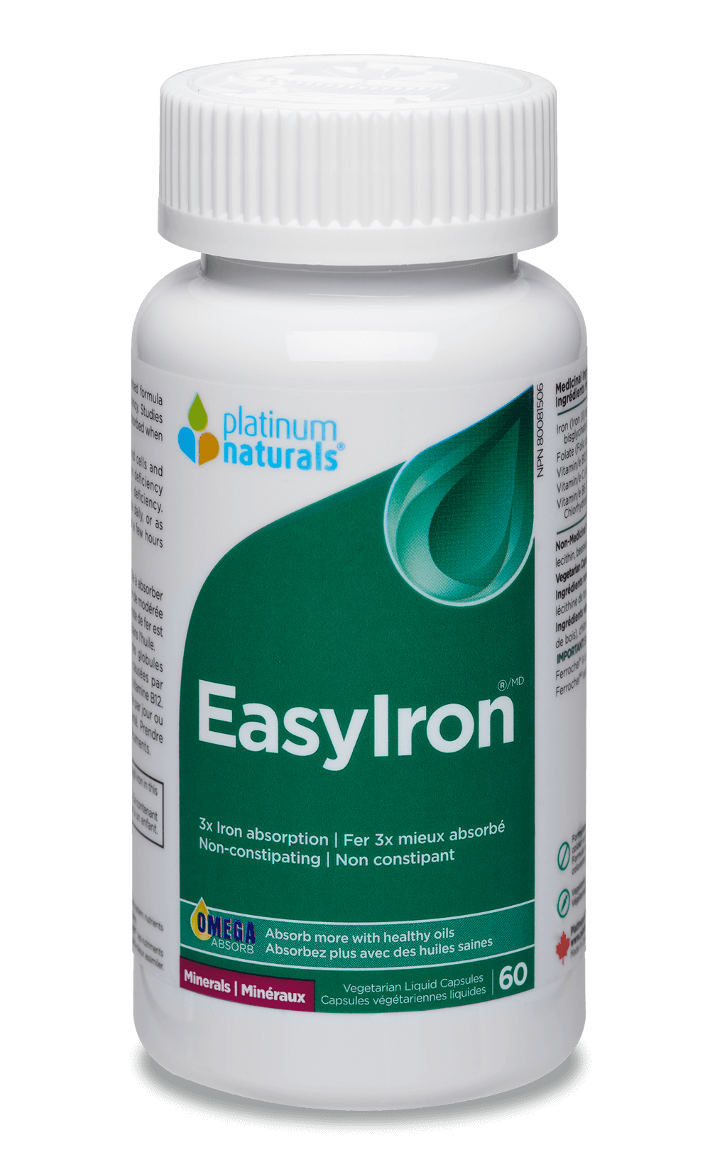 Platinum Naturals Easy Iron 60 Veg - Caps - Nature's Source Inc