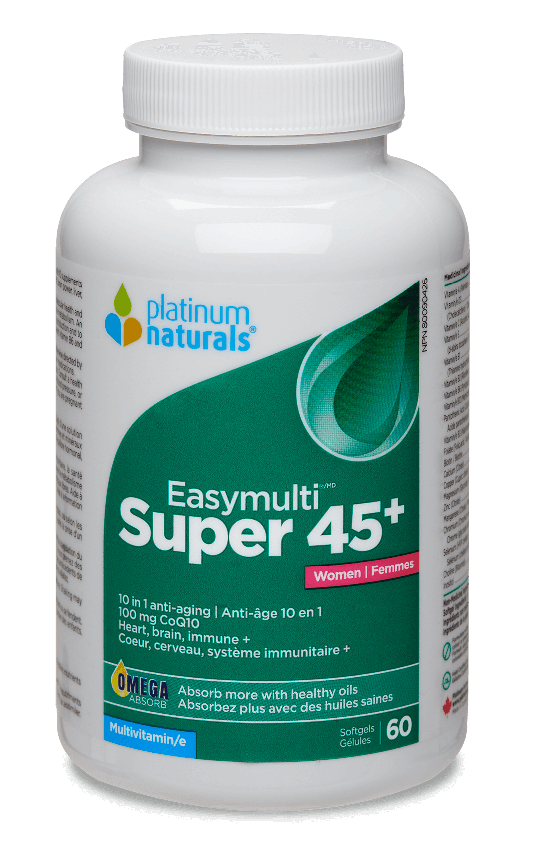 Platinum Naturals Super Easymulti for Women 45+, 120 Softgels - Nature's Source Inc