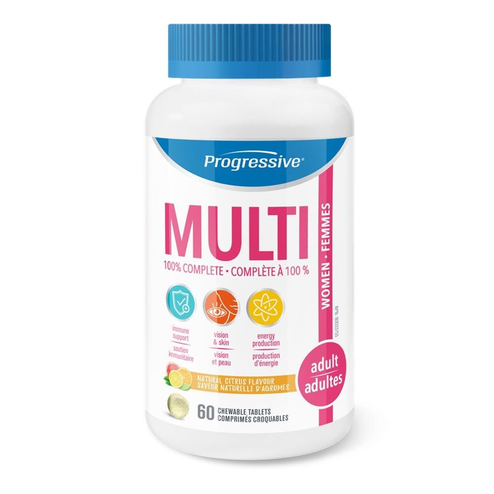 Progressive Natural Citrus Multivitamin Chewable for Adult Women - 60 Chewable Tablets - Nature's Source Inc