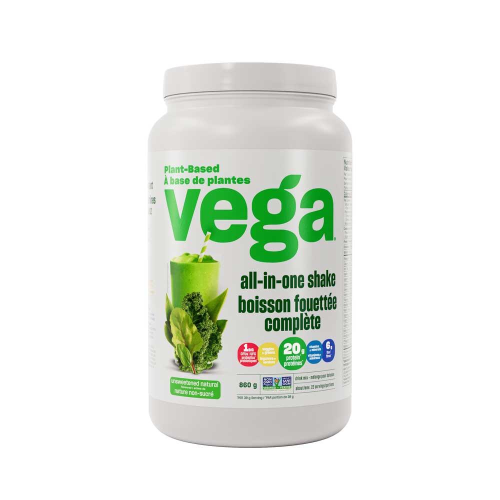 Vega Natural Unsweetened One All - In - One Shake - 860g - Nature's Source Inc