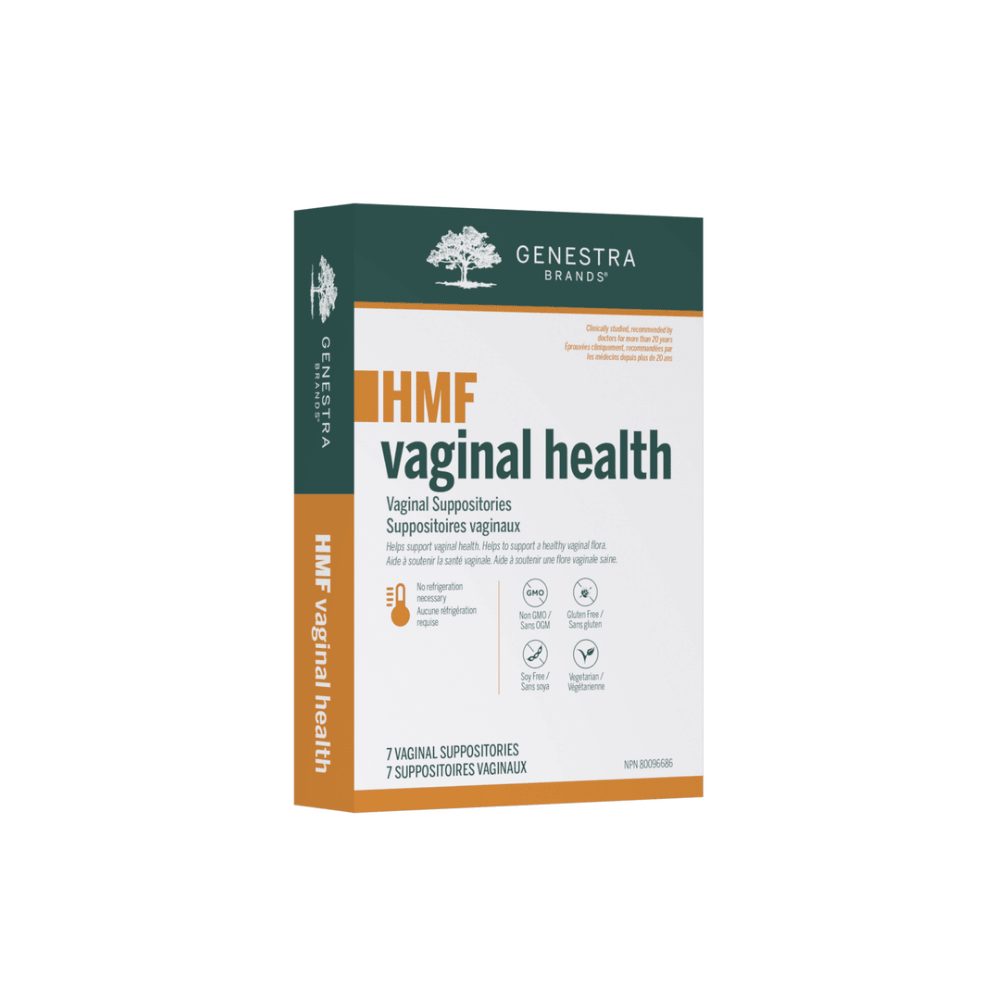 Genestra Brands HMF Vaginal Health 7 Suppository - Promote Favorable Vaginal Microbiome, And Restore Healthy Microflora, Vaginal Suppositories Allow Direct Vaginal Application Of Probiotics For Quick Results - Nature's Source Inc