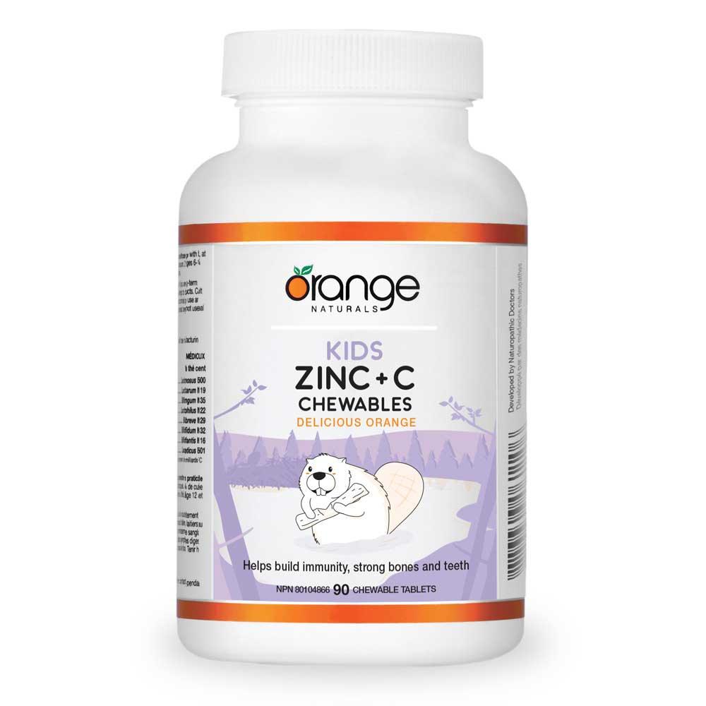 Orange Naturals Kids Zinc + C Chewables 90t - Nature's Source Inc