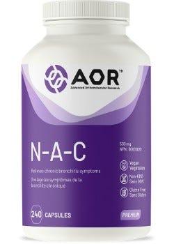 AOR N - A - C 240 Vegan Capsules - Promotes Respiratory Health, Relief Suffering From Chronic Respiratory Conditions Such as Chronic Bronchitis, Protects Liver by Boosting Glutathione Levels - Nature's Source Inc