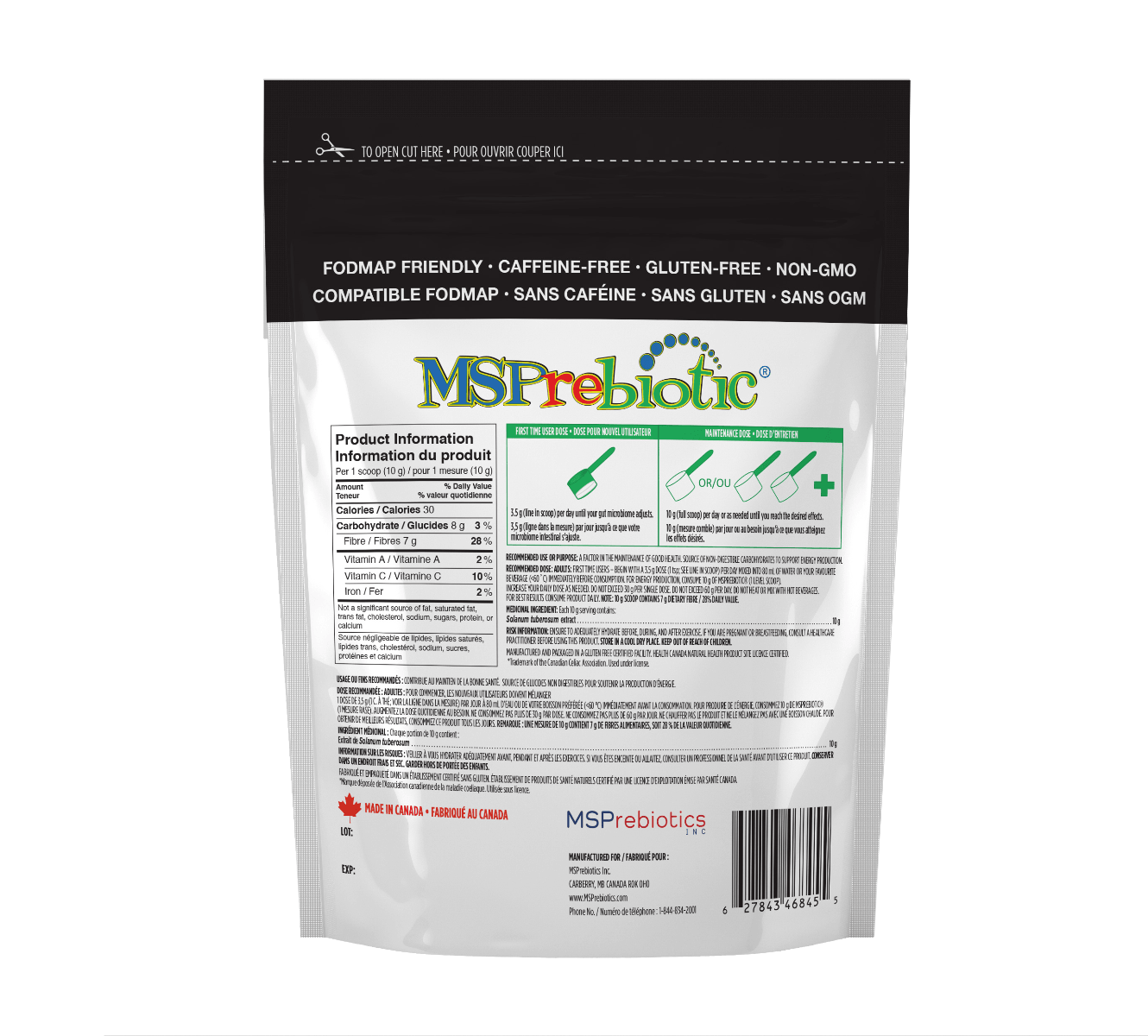 MSPrebiotic Healthy Microbiome Prebiotic Supplement (454g) - Nature's Source Inc