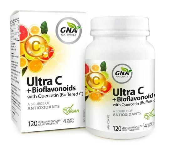 GNA Naturals Ultra C Plus Bioflavonoids with Quercetin 120 Vegan Capsules - Nature's Source Inc