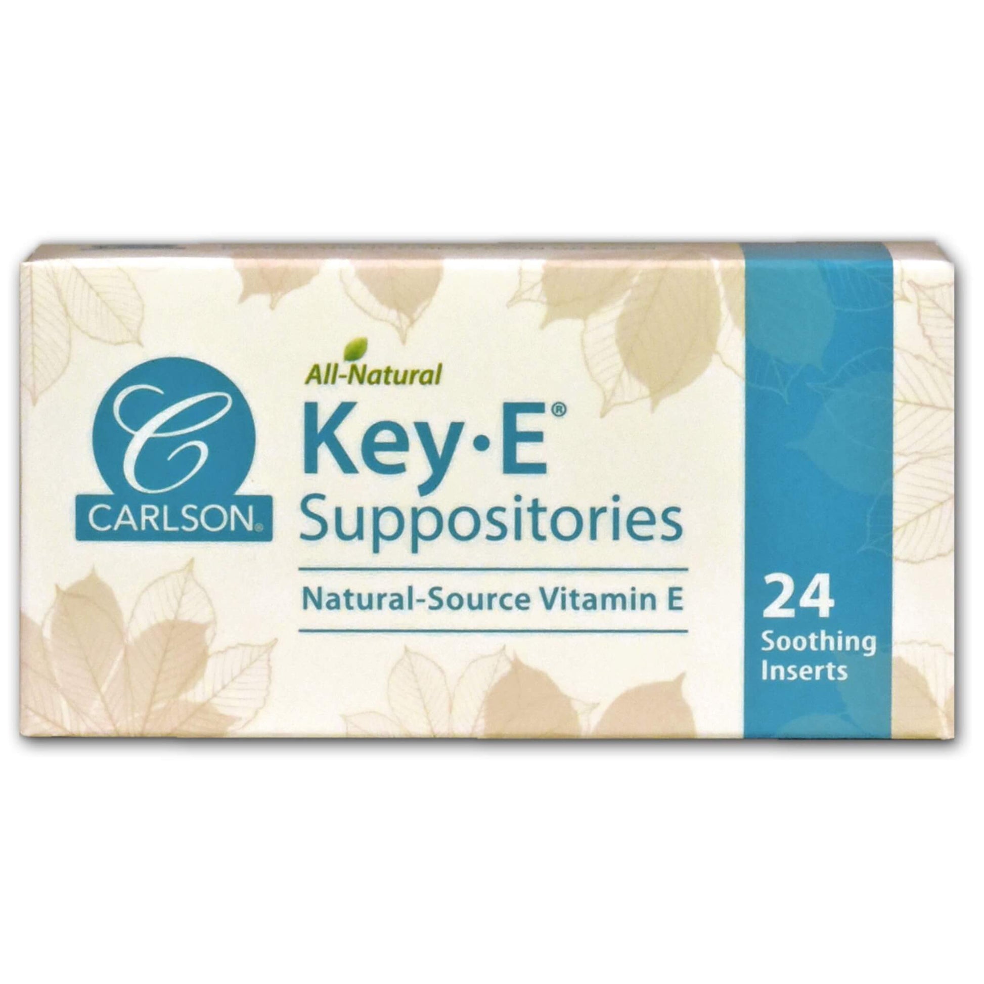 Carlson All-Natural Key E Vitamin E Suppositories 24 Soothing Inserts