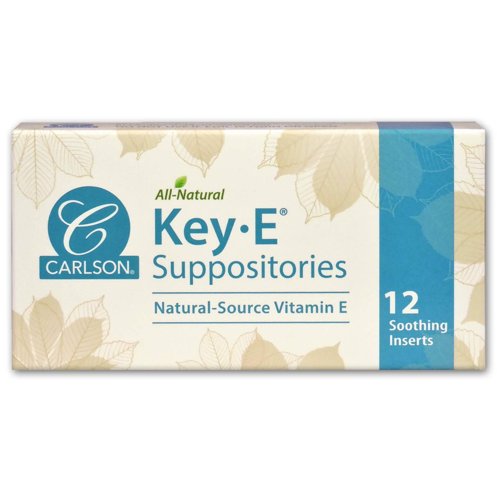 Carlson All-Natural Key E Vitamin E Suppositories 12 Soothing Inserts