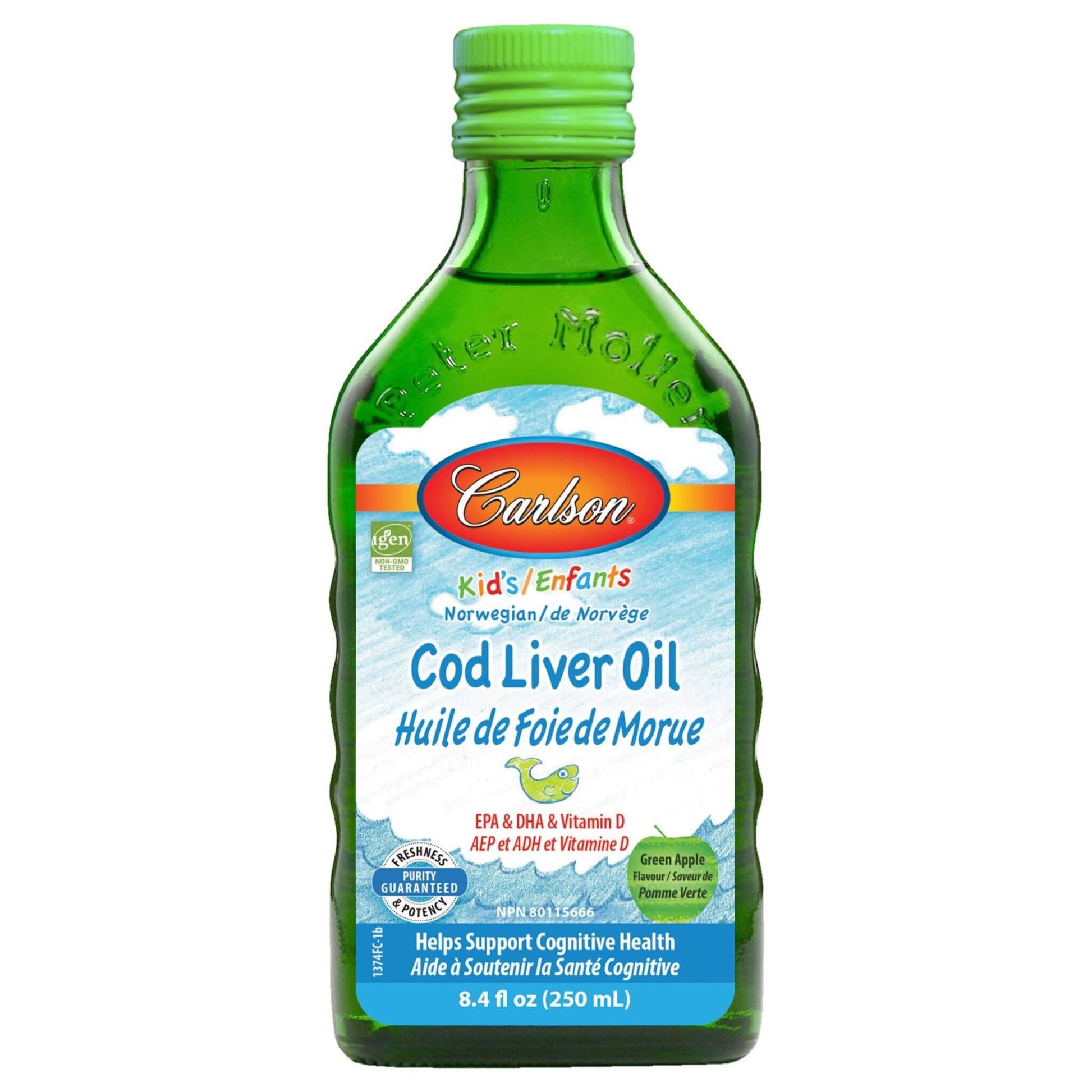 Carlson Cod Liver Oil Kids Green Apple 250ml