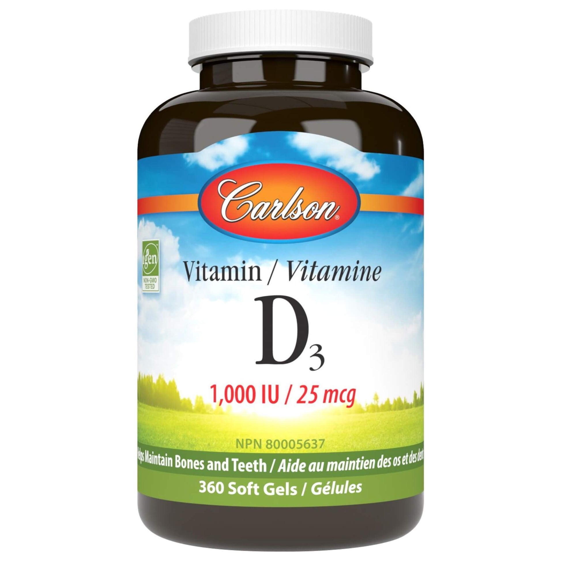 Carlson Vitamin D3 1000IU 360 Softgels