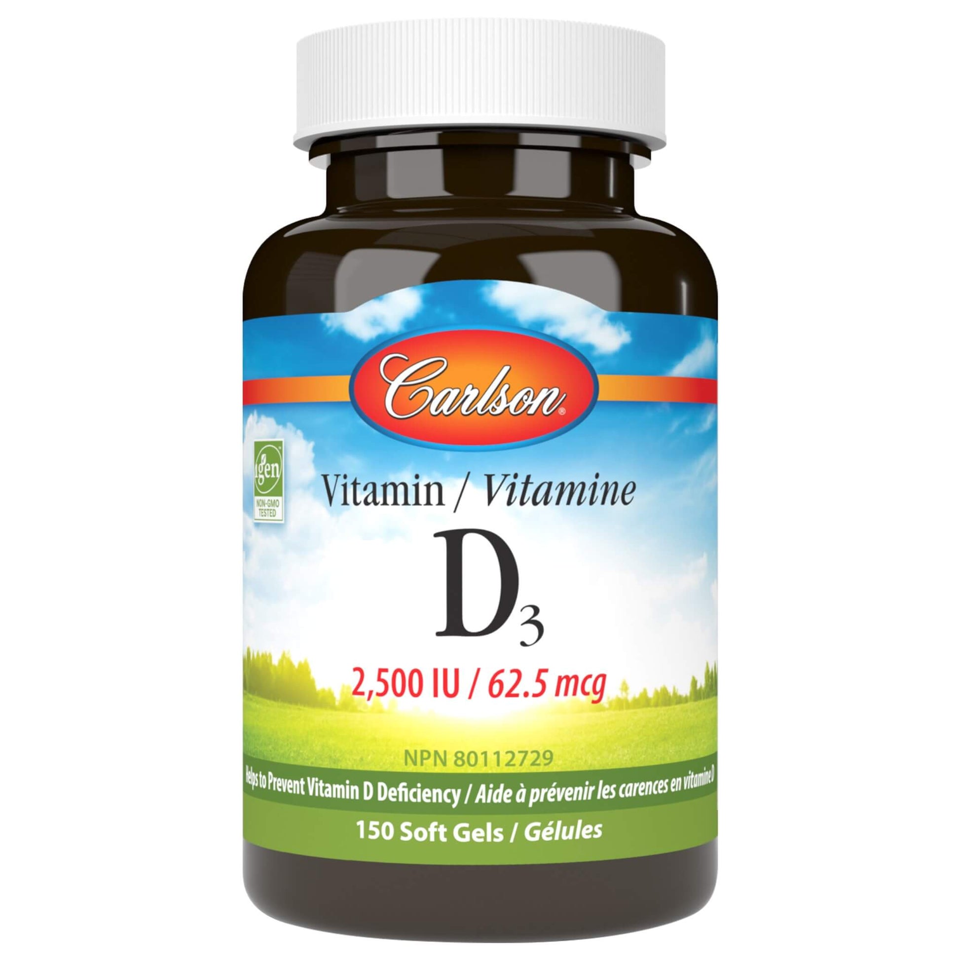 Carlson Vitamin D3 2500 IU 150 Softgels