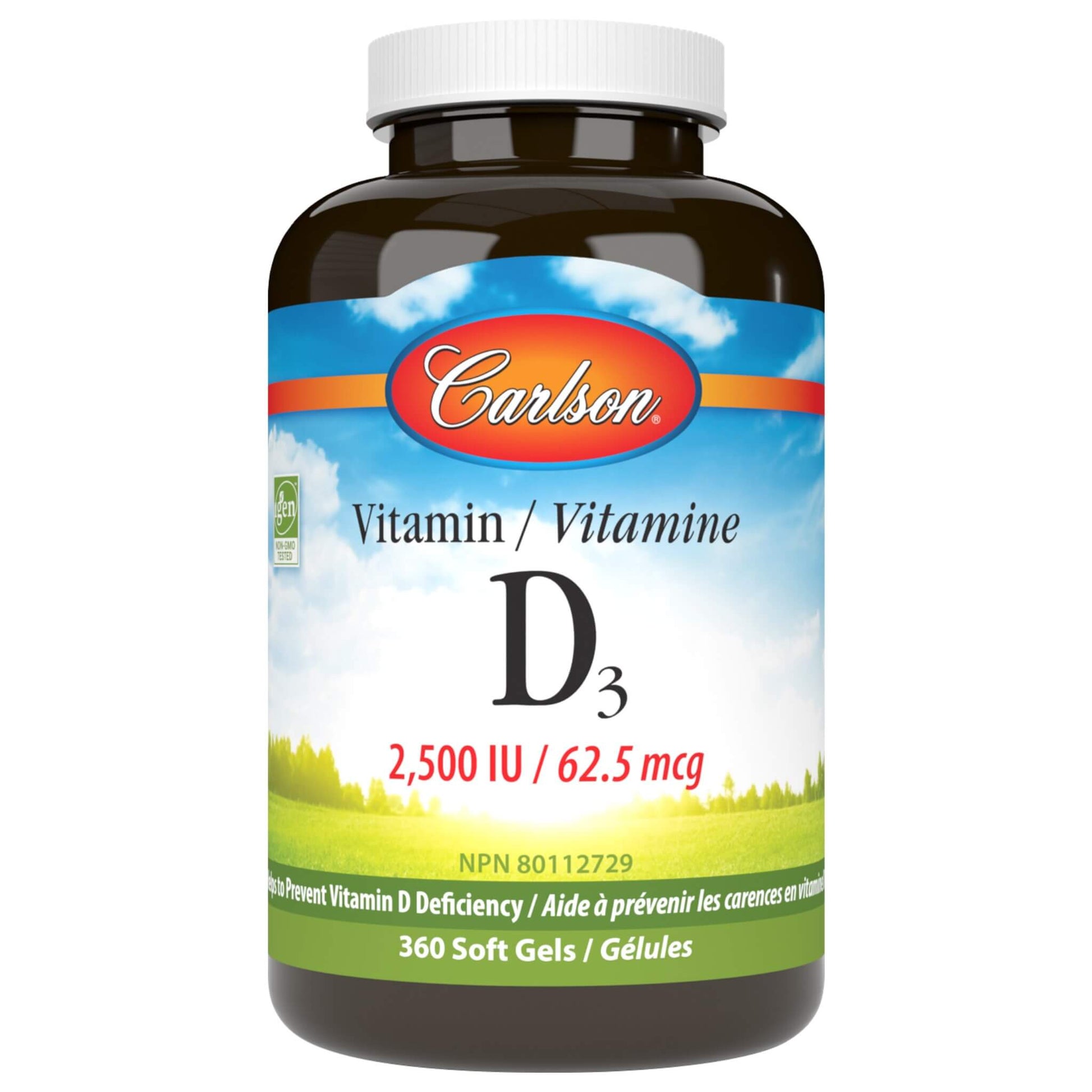 Carlson Vitamin D3 2500 IU 360 Softgels