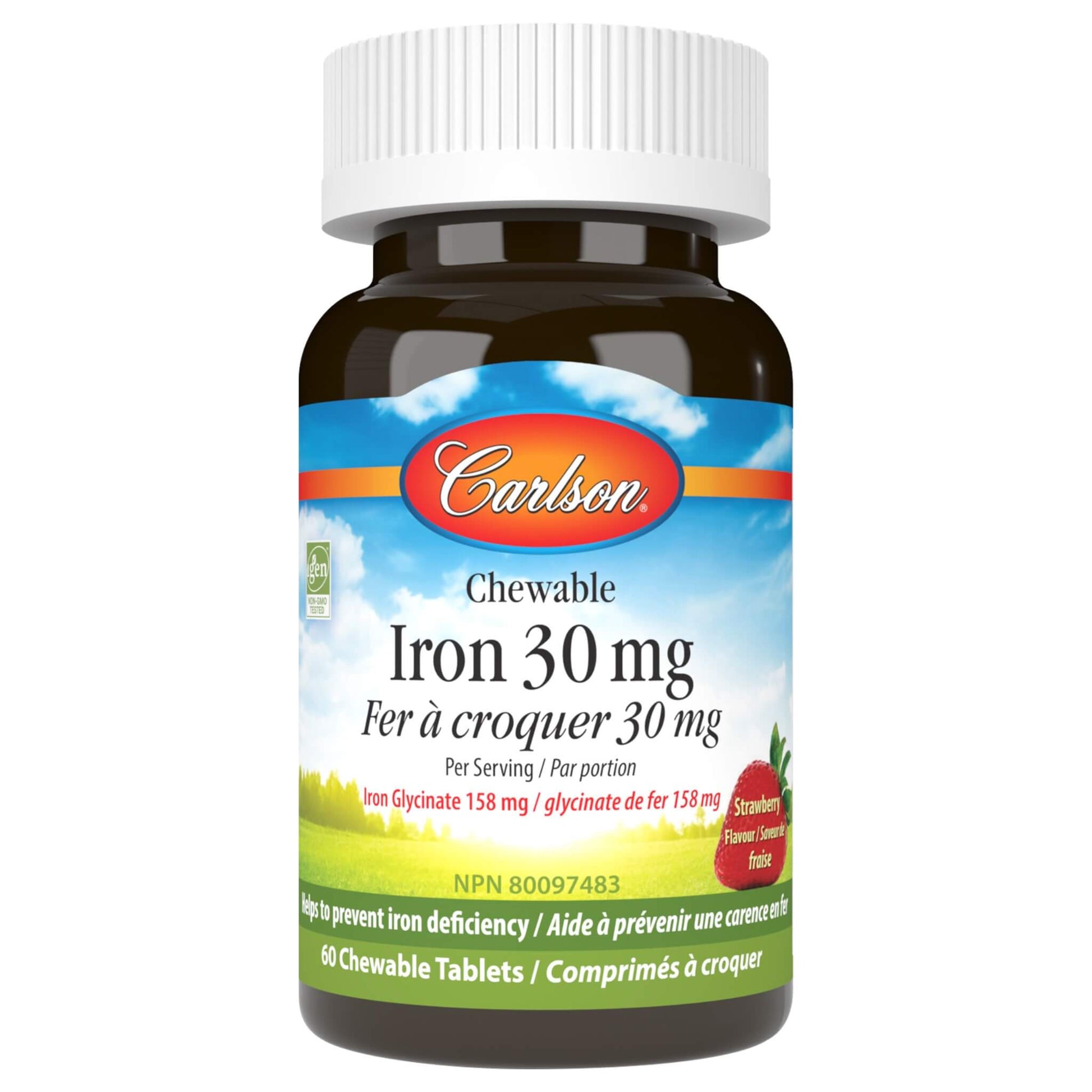 Carlson Iron 30mg 60 Chewable Tablets