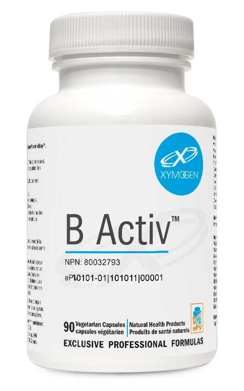 Xymogen B Activ 90 Vegan Capsules - Adrenal Support and Mood Support Supplement, Healthy Nervous System and Heart Health