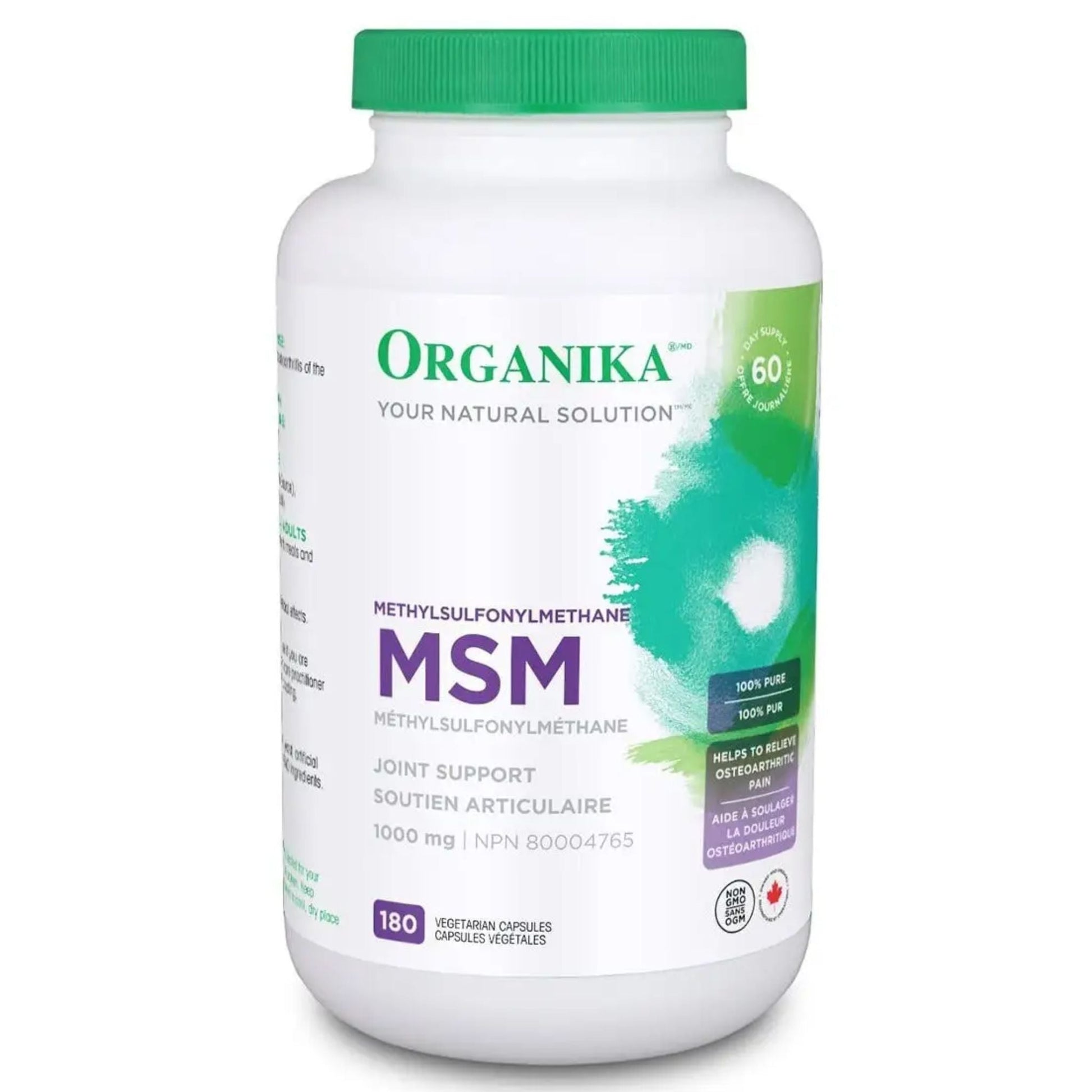 Organika MSM 1000mg 180 Vegetarian Capsules