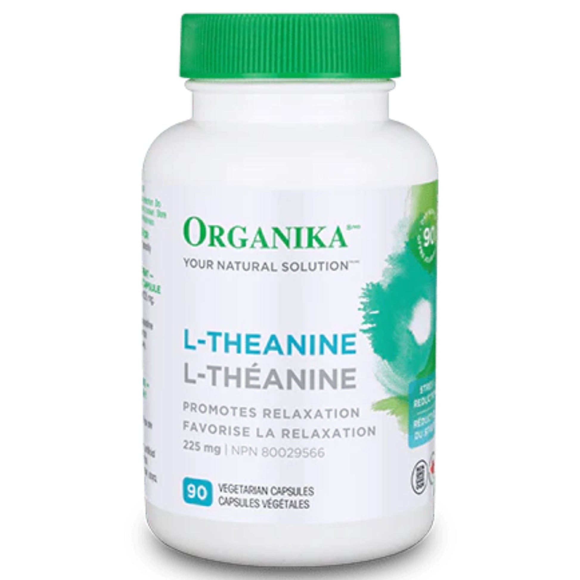 Organika L-Theanine 225mg 90 Vegetarian Capsules