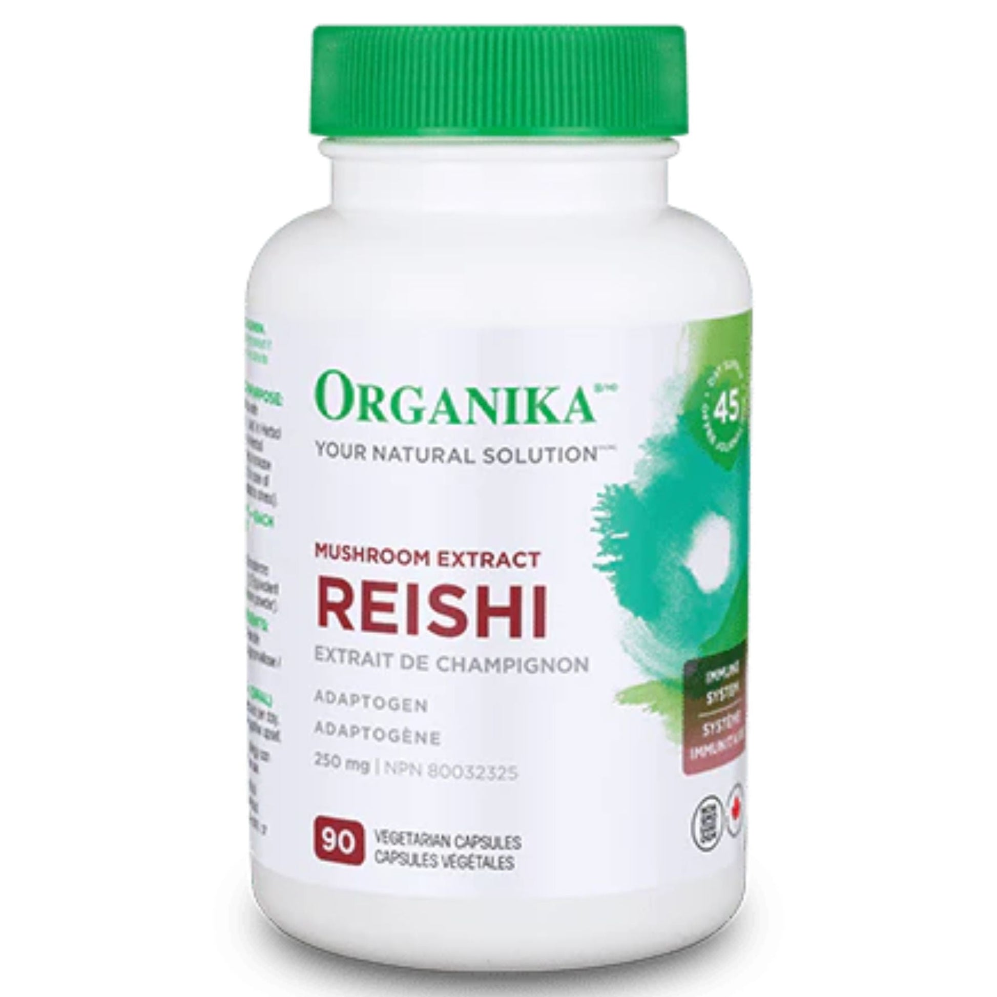 Organika Reishi Mushroom 250mg 90 Vegetarian Capsules
